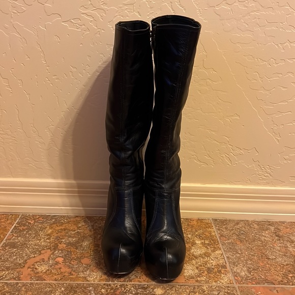 Jeffery Campbell Black Leather Go-Go Boots - Picture 4 of 14